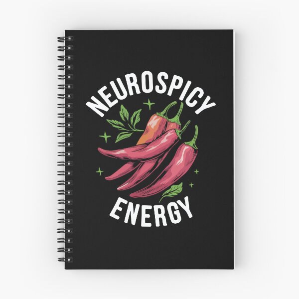 Item preview, Neurospicy Energy Notebook– ADHD Humor & Neurodiversity Pride designed and sold by Suzy Perez Art.