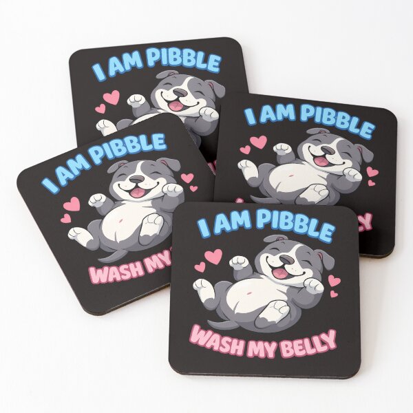 Item preview, I Am Pibble – Wash My Belly | Cute Pitbull Belly Up Dog Illustration designed and sold by FrameFlow.
