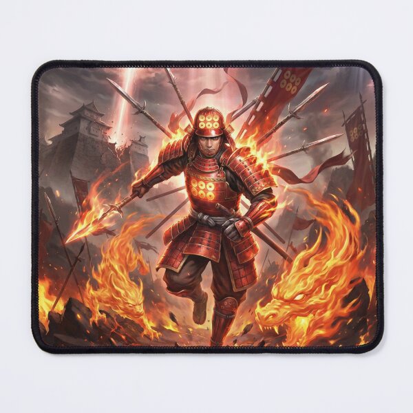 Item preview, Sanada Yukimura – Fire Dragon Samurai Warrior | Legendary Japanese Warlord Art designed and sold by Mori-no-Akari.