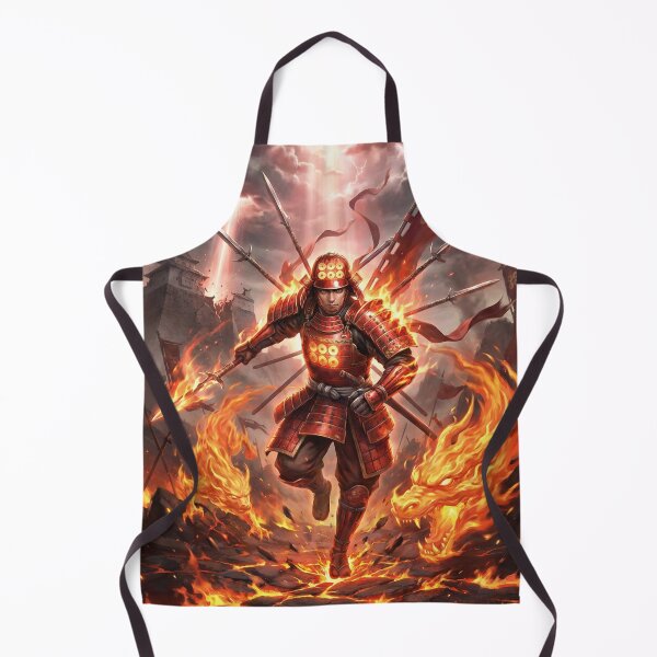 Item preview, Sanada Yukimura – Fire Dragon Samurai Warrior | Legendary Japanese Warlord Art designed and sold by Mori-no-Akari.