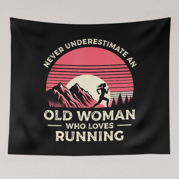 Item preview, Never Underestimate An Old Woman Who Loves Running Runner designed and sold by arzateiosumn.