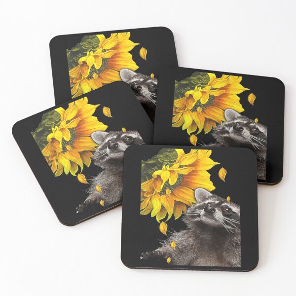 Item preview, Raccoon With Sunflower Artistic Wildlife Portrait Surreal Style designed and sold by Taniyah Gomes.