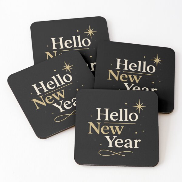 Item preview, Hello New Year – Elegant Gold Typography Celebration Design designed and sold by ArcadiaSilence.