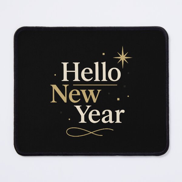Item preview, Hello New Year – Elegant Gold Typography Celebration Design designed and sold by ArcadiaSilence.