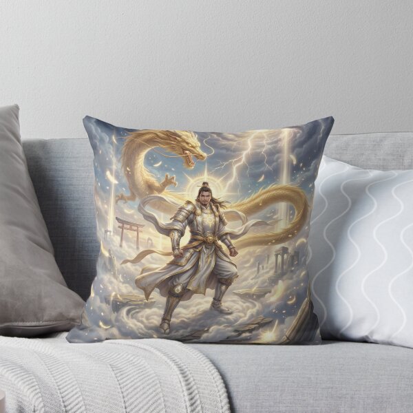 Item preview, Heavenly Samurai Warrior with Golden Dragon | Celestial Japanese Myth Art designed and sold by Mori-no-Akari.