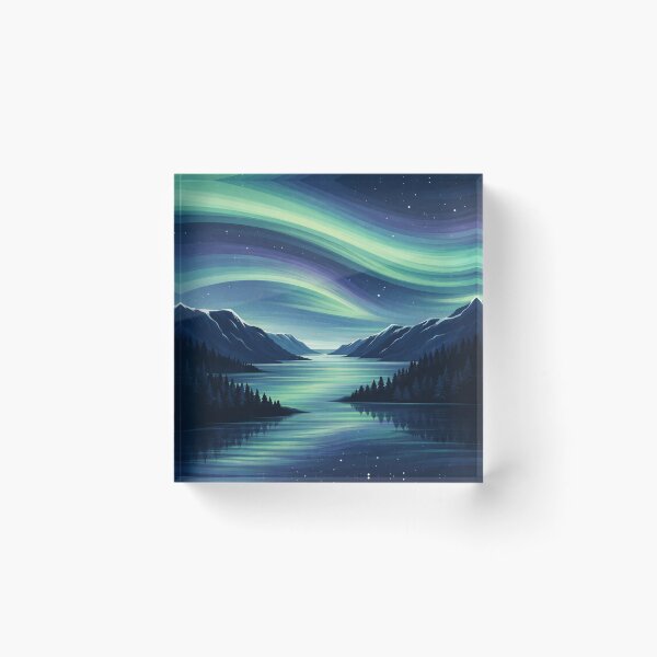 Item preview, Nordic Northern Lights Fjord – Scandinavia Aurora Night Sky designed and sold by Planthem.