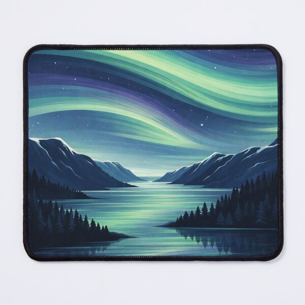 Item preview, Nordic Northern Lights Fjord – Scandinavia Aurora Night Sky designed and sold by Planthem.
