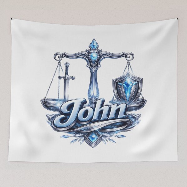 Item preview, John Libra – Balance and Justice Zodiac Name Fantasy Art Design designed and sold by AlexLineArt.