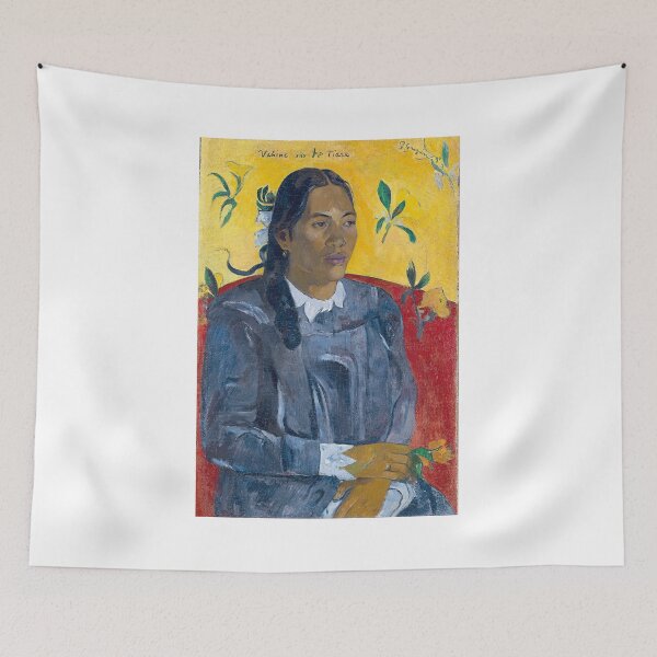 Item preview, Tahitian Woman with a Flower – Paul Gauguin Post-Impressionist Portrait of Tahitian Beauty and Symbolism (1891) designed and sold by Art Outlaws.