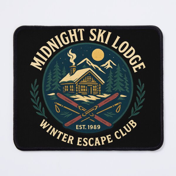 Item preview, Midnight Ski Lodge – Vintage Winter Escape Club Mountain Design designed and sold by ArcadiaSilence.