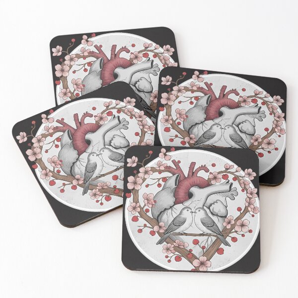 Item preview, Anatomical Heart in Bloom with Love Birds  designed and sold by Ayshopcog.