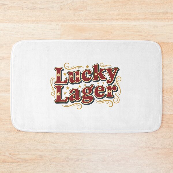 Item preview, Lucky Lager vintage typography art – retro beer style illustration designed and sold by Gilded Dreams.