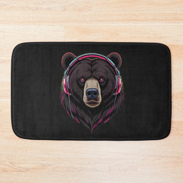 Item preview, Bear Headphones Illustration | Chill Bass Bear Head Vector Art | Dark Music Streetwear Design designed and sold by ColorSplash123.