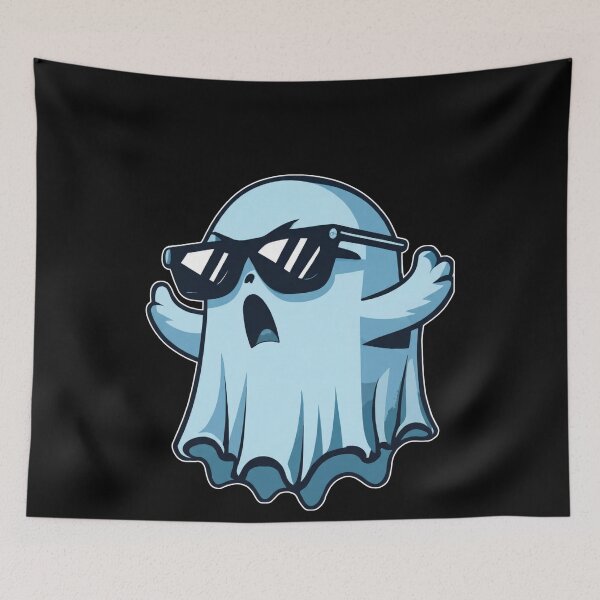 Item preview, Cool Blue Ghost Wearing Sunglasses - Funny Halloween Art designed and sold by Cust-tshirts.
