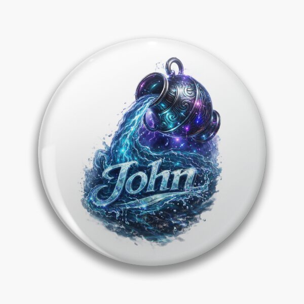 Item preview, John Aquarius – Water Bearer Zodiac Name Fantasy Art Design designed and sold by AlexLineArt.