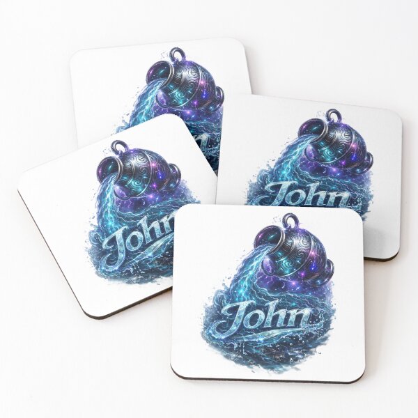 Item preview, John Aquarius – Water Bearer Zodiac Name Fantasy Art Design designed and sold by AlexLineArt.
