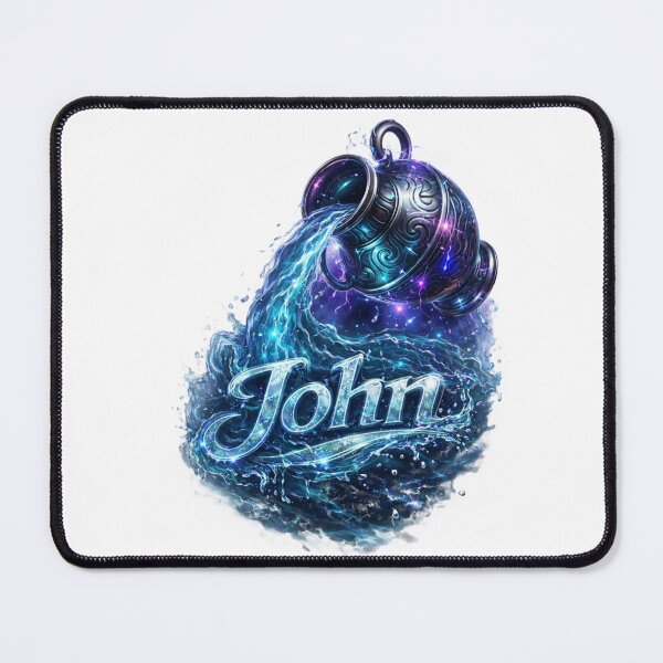 Item preview, John Aquarius – Water Bearer Zodiac Name Fantasy Art Design designed and sold by AlexLineArt.