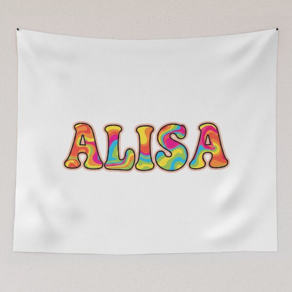 Item preview, ❤️ Alisa Personalized Name Wavy Retro Shirt, Coffee Mug, Sticker Gift designed and sold by HelixPedia.
