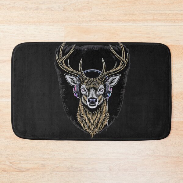 Item preview, Deer Headphones Illustration | Calm Music Deer Head Vector Art | Minimal Dark Streetwear Design designed and sold by ColorSplash123.