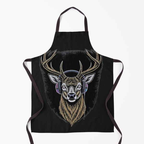Item preview, Deer Headphones Illustration | Calm Music Deer Head Vector Art | Minimal Dark Streetwear Design designed and sold by ColorSplash123.