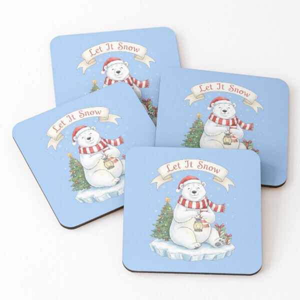 Item preview, Cute Polar Bear Let It Snow - Vintage Christmas Illustration designed and sold by DarkNight9.