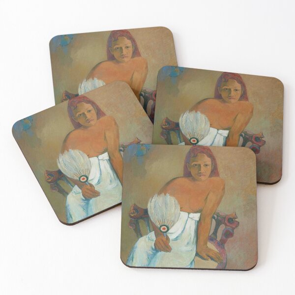 Item preview, Jeune fille à l’éventail (Young Girl with a Fan) – Paul Gauguin Post-Impressionist Portrait of Elegance and Quiet Introspection (c. 1888) designed and sold by Art Outlaws.