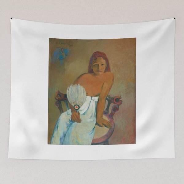 Item preview, Jeune fille à l’éventail (Young Girl with a Fan) – Paul Gauguin Post-Impressionist Portrait of Elegance and Quiet Introspection (c. 1888) designed and sold by Art Outlaws.