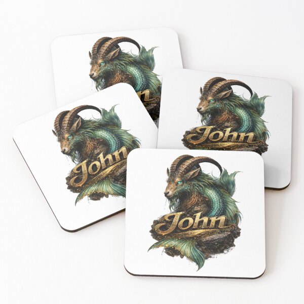 Item preview, John Capricorn – Mountain Strength Zodiac Name Fantasy Art Design designed and sold by AlexLineArt.