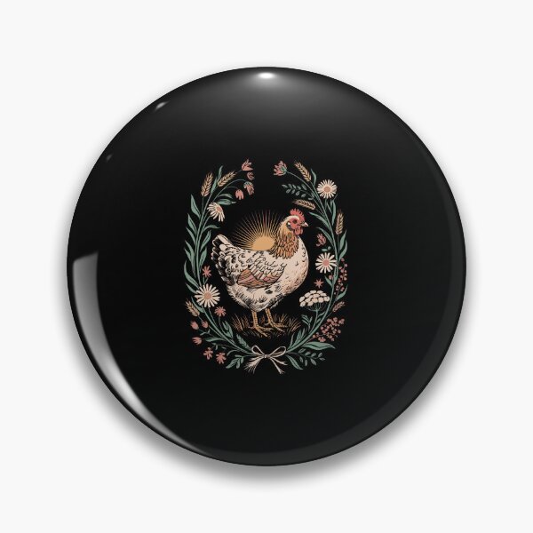 Item preview, Retro Hen In Floral Frame Country Chicken Lover Artwork designed and sold by malhanasbih.