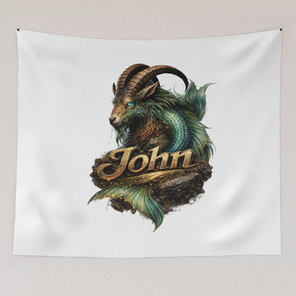 Item preview, John Capricorn – Mountain Strength Zodiac Name Fantasy Art Design designed and sold by AlexLineArt.