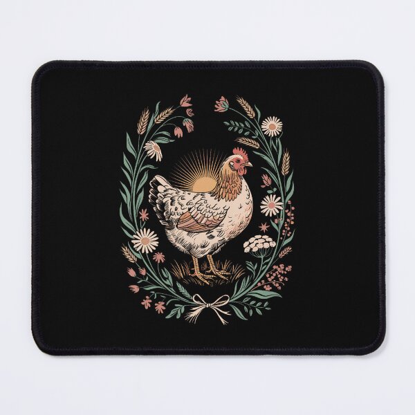 Item preview, Retro Hen In Floral Frame Country Chicken Lover Artwork designed and sold by malhanasbih.