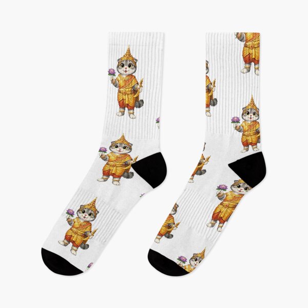 Item preview, Cute Scottish Fold Cat in Thai Clothing - Cultural Cat Art designed and sold by HappyPawsWorld.