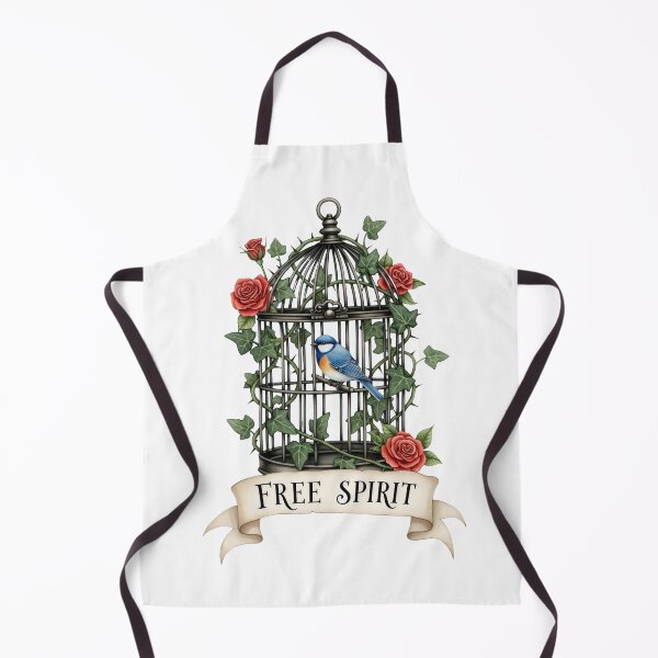 Item preview, Vintage Birdcage with Bird Art – Free Spirit, Gothic Botanical Watercolor Liberation Symbol designed and sold by Luminari Creations.
