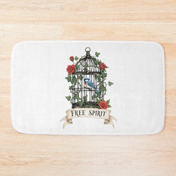 Item preview, Vintage Birdcage with Bird Art – Free Spirit, Gothic Botanical Watercolor Liberation Symbol designed and sold by Luminari Creations.
