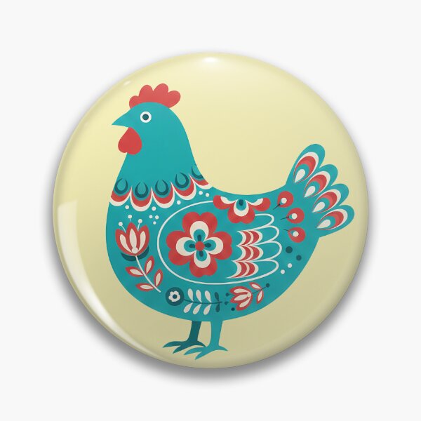 Item preview, Swedish Flower Hen & Motifs STICKER/MAGNET PACK – Turquoise Scandinavian Folk Art by heidiannemorris © designed and sold by FOLK ART FUSION by heidiannemorris.