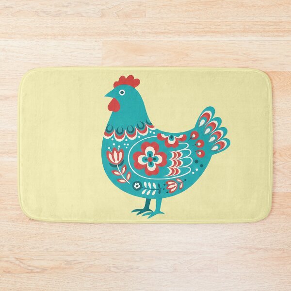 Item preview, Swedish Flower Hen & Motifs STICKER/MAGNET PACK – Turquoise Scandinavian Folk Art by heidiannemorris © designed and sold by FOLK ART FUSION by heidiannemorris.