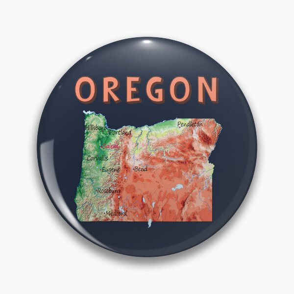Artikelvorschau, Topografische Kartenkunst aus Oregon – Vintage-Stil des pazifischen Nordwestens entworfen und verkauft von mashmosh.