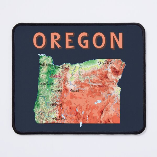 Item preview, Oregon Topographic Map Art - Vintage Pacific Northwest Style designed and sold by mashmosh.