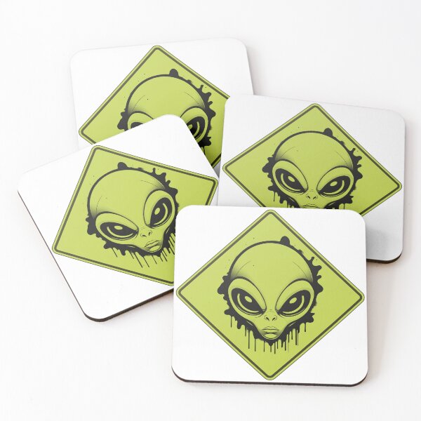 Item preview, Alien Ahead Road Sign – Sci-Fi Humor Design designed and sold by JaaGo PopLab.
