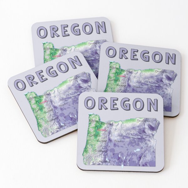 Item preview, Vintage Oregon State Relief Map - Aesthetic Topographic Art designed and sold by mashmosh.