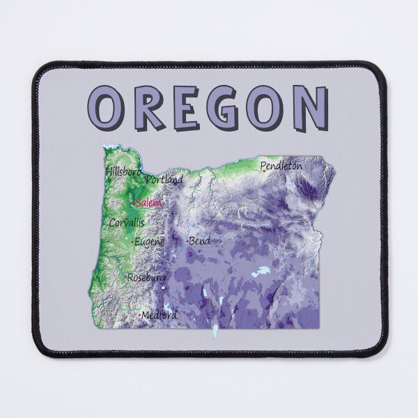 Item preview, Vintage Oregon State Relief Map - Aesthetic Topographic Art designed and sold by mashmosh.