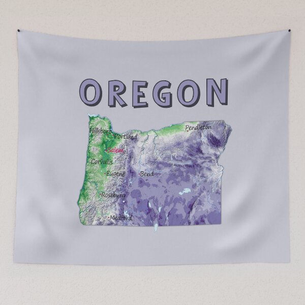 Item preview, Vintage Oregon State Relief Map - Aesthetic Topographic Art designed and sold by mashmosh.