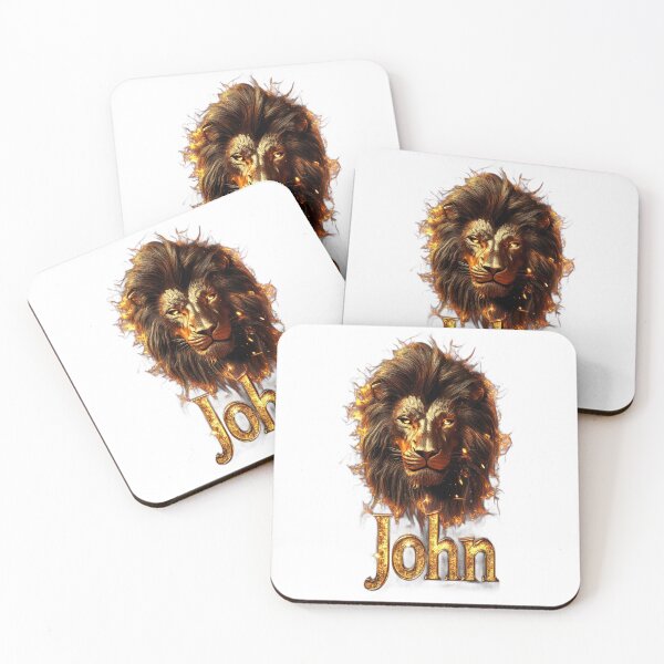Item preview, John Leo – Fire Lion Zodiac Name Fantasy Art Design designed and sold by AlexLineArt.