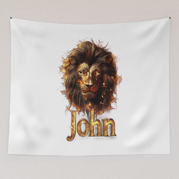 Item preview, John Leo – Fire Lion Zodiac Name Fantasy Art Design designed and sold by AlexLineArt.