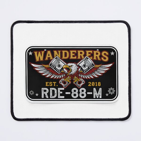 Item preview, Wanderers Biker Emblem – Vintage Eagle Piston Motorcycle Garage Design designed and sold by Priyanshu-kaii.