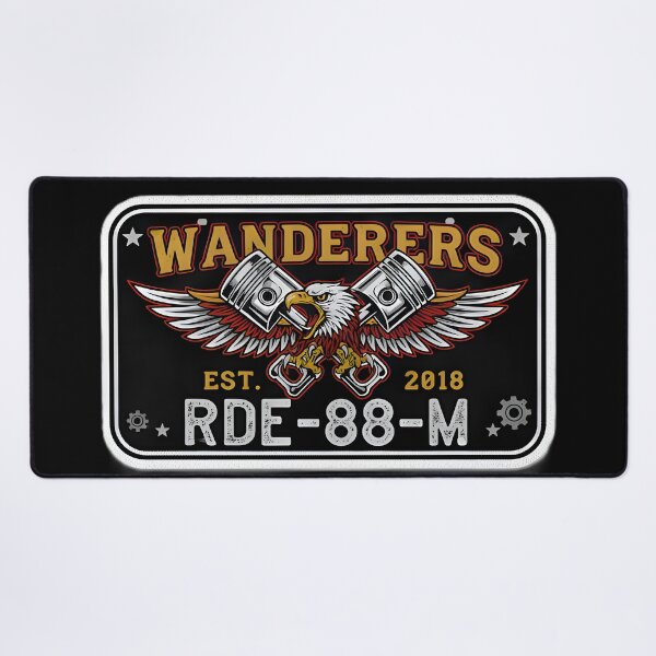 Item preview, Wanderers Biker Emblem – Vintage Eagle Piston Motorcycle Garage Design designed and sold by Priyanshu-kaii.