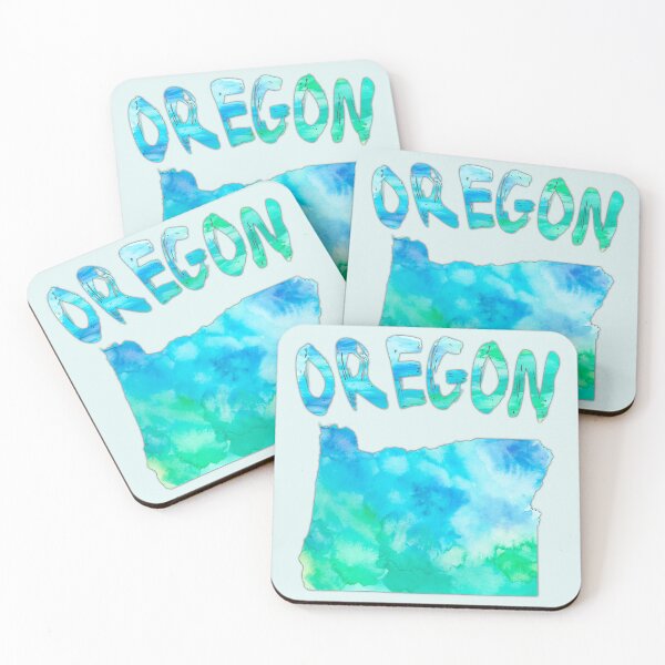 Item preview, Oregon Watercolor Silhouette - Artistic Blue & Green State Map designed and sold by mashmosh.