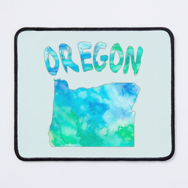 Item preview, Oregon Watercolor Silhouette - Artistic Blue & Green State Map designed and sold by mashmosh.
