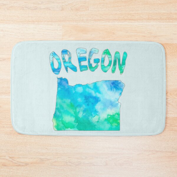 Item preview, Oregon Watercolor Silhouette - Artistic Blue & Green State Map designed and sold by mashmosh.