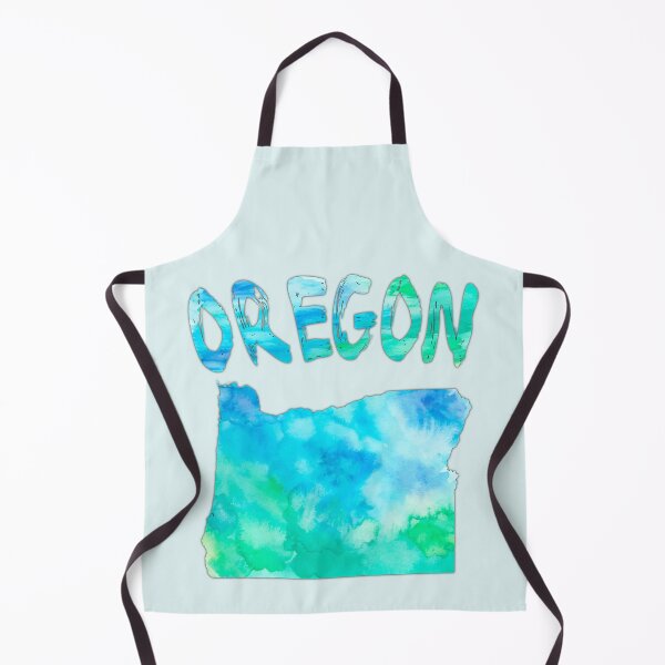 Item preview, Oregon Watercolor Silhouette - Artistic Blue & Green State Map designed and sold by mashmosh.